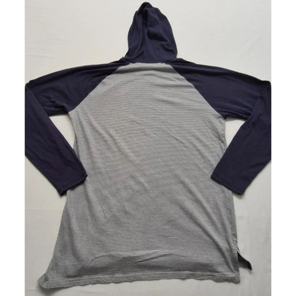 Hurley men's gray/blue long sleeve hooded pullover shirt LG drawstring - Picture 8 of 12